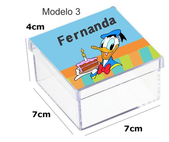 Caixa Acrilica 7x7x4-pato Donald