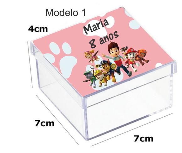 Caixa Acrilica 7x7x4-patrulha Canina