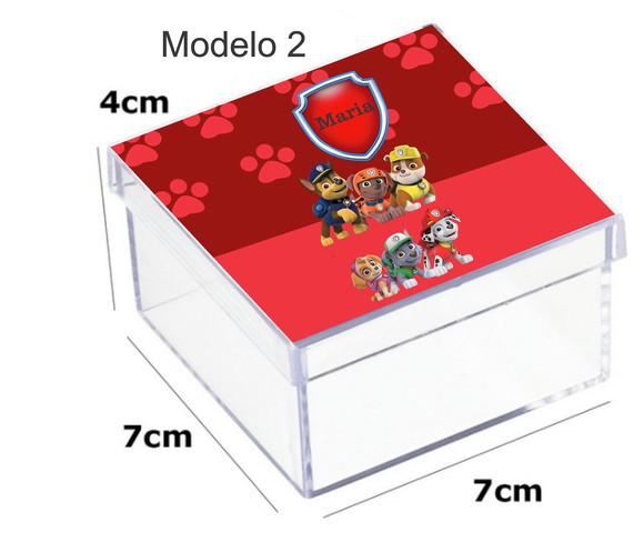 Caixa Acrilica 7x7x4-patrulha Canina