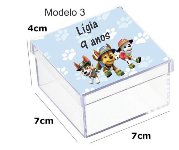 Caixa Acrilica 7x7x4-patrulha Canina