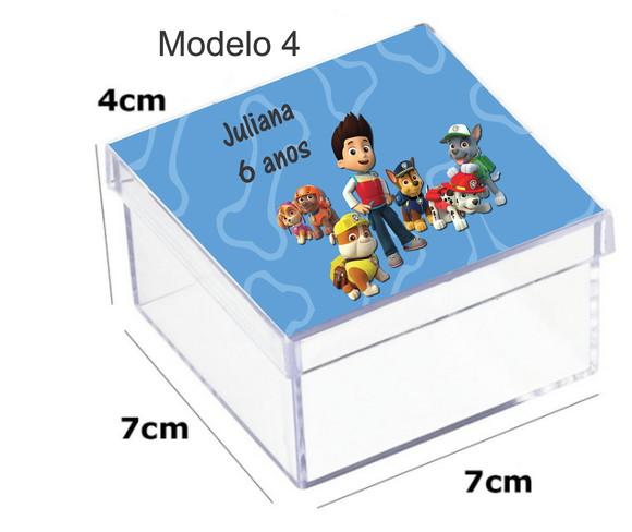 Caixa Acrilica 7x7x4-patrulha Canina