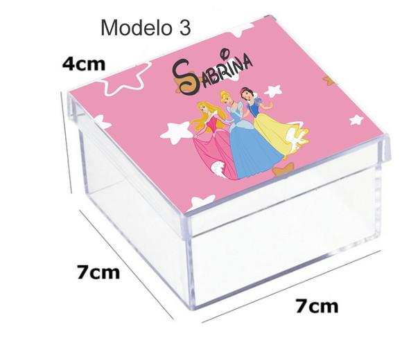 Caixa Acrilica 7x7x4-princesas