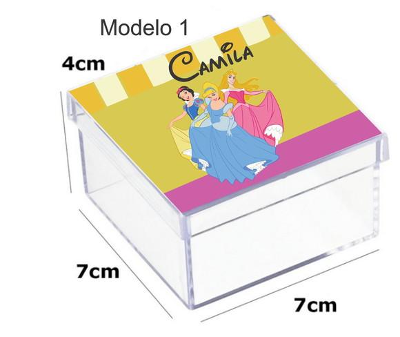 Caixa Acrilica 7x7x4-princesas