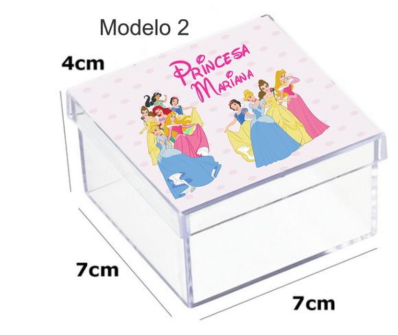Caixa Acrilica 7x7x4-princesas