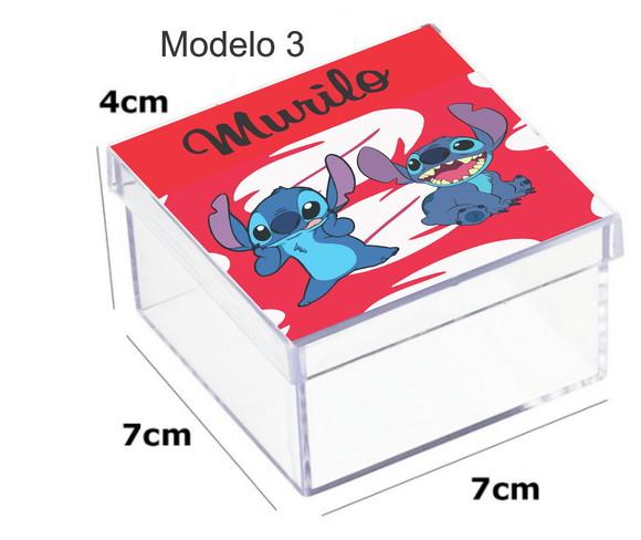 Caixa Acrilica 7x7x4-stitch e Lilo