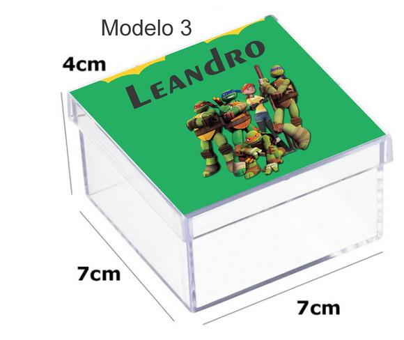 Caixa Acrilica 7x7x4-tartaruga Ninja