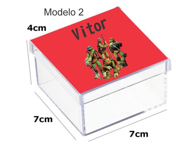 Caixa Acrilica 7x7x4-tartaruga Ninja