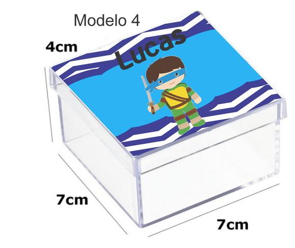Caixa Acrilica 7x7x4-tartaruga Ninja