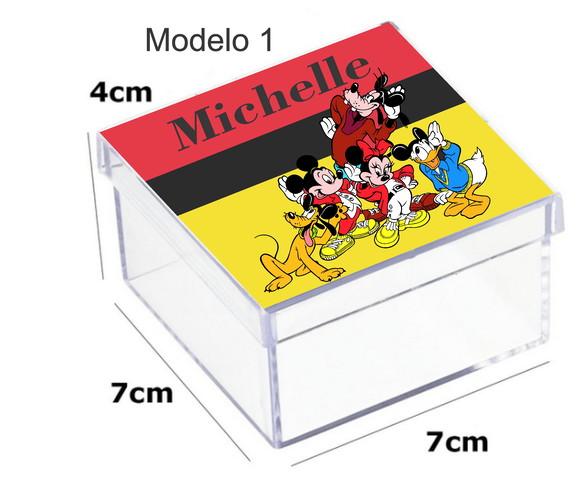 Caixa Acrilica 7x7x4-turma do Mickey