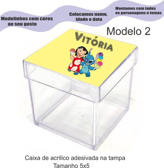 Caixa de Acrílico-stitch e Lilo