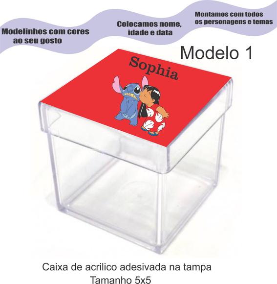 Caixa de Acrílico-stitch e Lilo