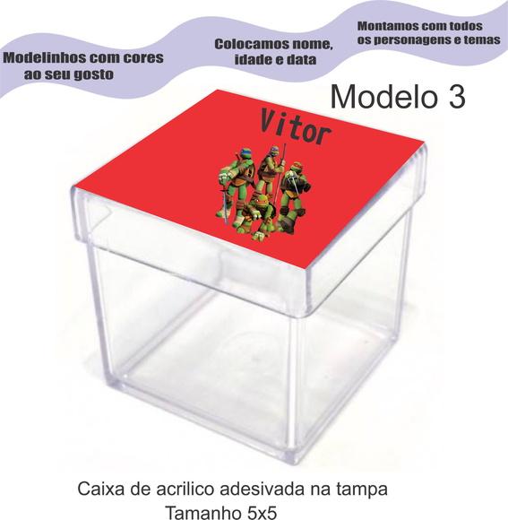 Caixa de Acrílico-tartaruga Ninja
