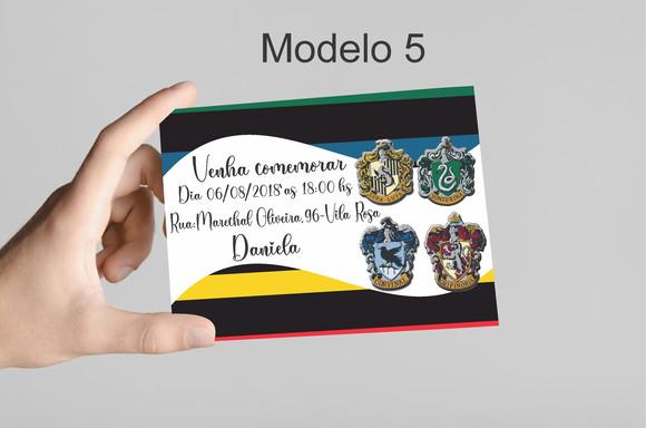 Convite 10x7 - Brasões Hogwarts