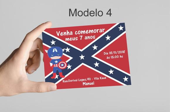 Convite 10x7 - Capitão America