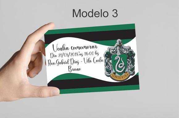 Convite 10x7 - Brasões Hogwarts