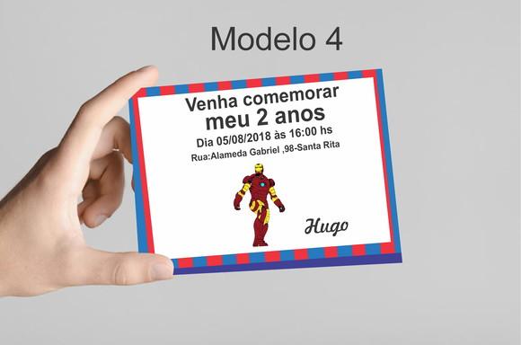 Convite 10x7 - Homem de Ferro