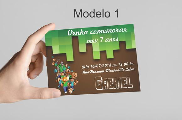 Convite 10x7 - Minecraft