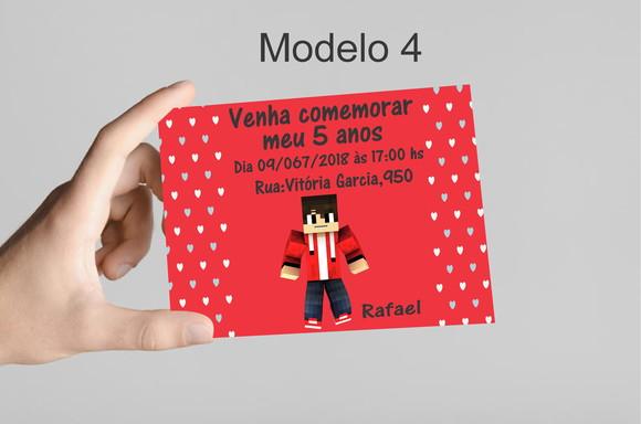Convite 10x7 - Minecraft