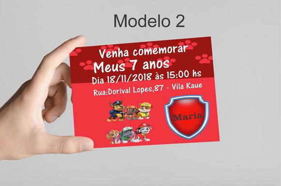 Convite 10x7 - Patrulha Canina
