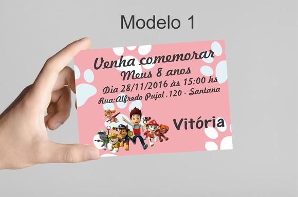 Convite 10x7 - Patrulha Canina