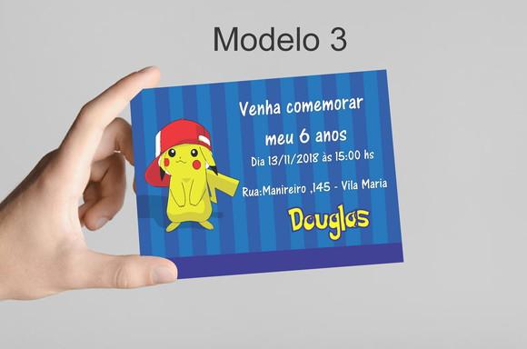 Convite 10x7 - Pokemon