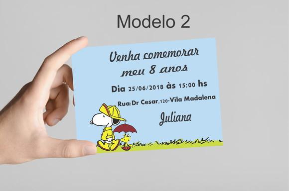 Convite 10x7 - Snoopy