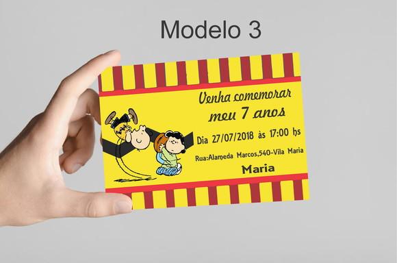 Convite 10x7 - Snoopy