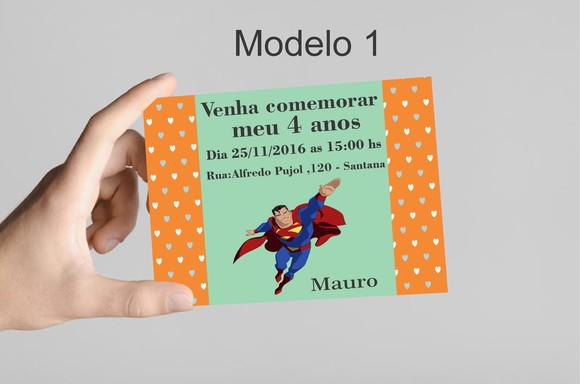 Convite 10x7 - Super Homem