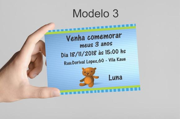 Convite 10x7 - Ursinho