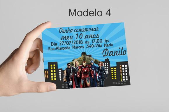 Convite 10x7 - Vingadores