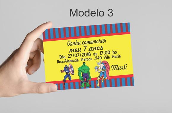 Convite 10x7 - Vingadores