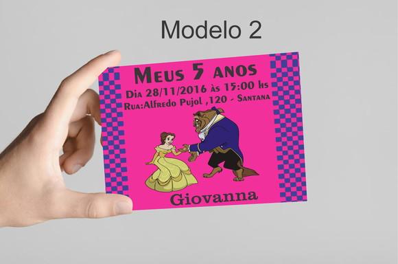 Convite 10x7 -bela e a Fera