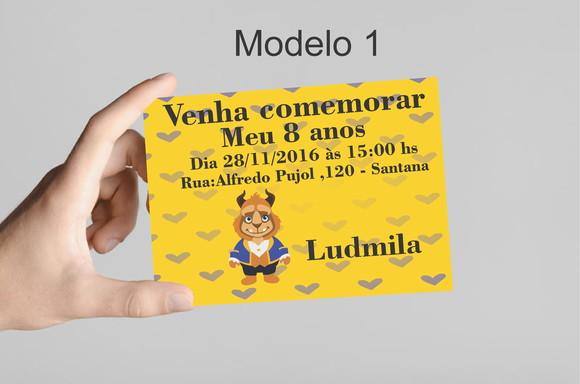 Convite 10x7 -bela e a Fera