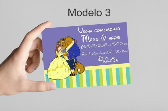 Convite 10x7 -bela e a Fera