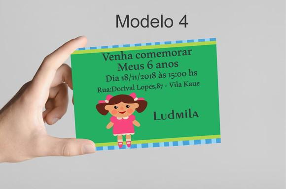 Convite 10x7 -boneca