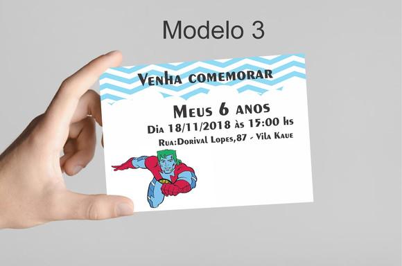 Convite 10x7 -capitão Planeta