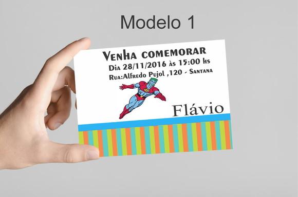 Convite 10x7 -capitão Planeta