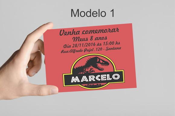 Convite 10x7 -dinossauros