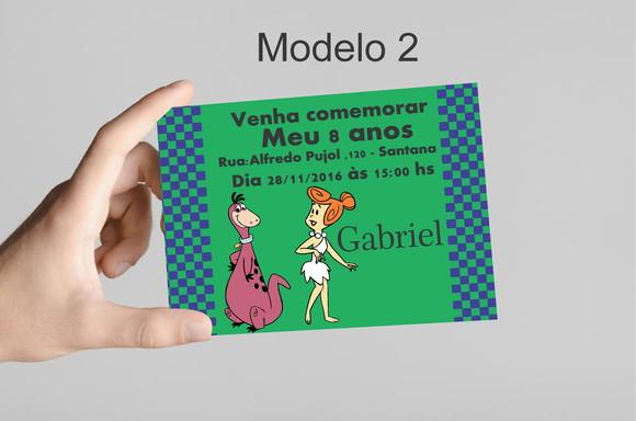 Convite 10x7 -fred Flintstone