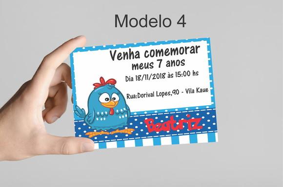 Convite 10x7 -galinha Pintadinha