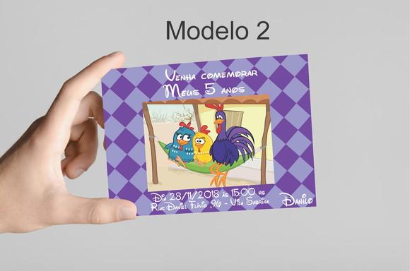 Convite 10x7 -galinha Pintadinha
