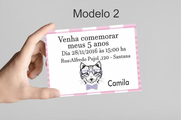Convite 10x7 -gatinho