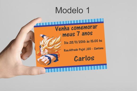 Convite 10x7 -goku
