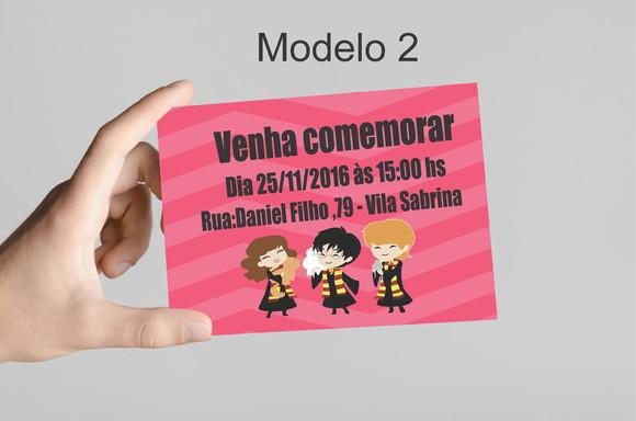 Convite 10x7 -harry Potter-modelo 1
