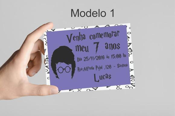 Convite 10x7 -harry Potter-modelo 2