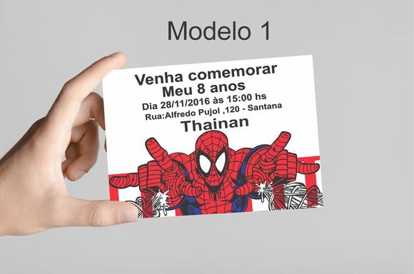 Convite 10x7 -homem Aranha
