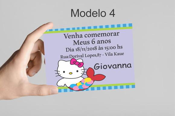 Convite 10x7 -hello Kitty