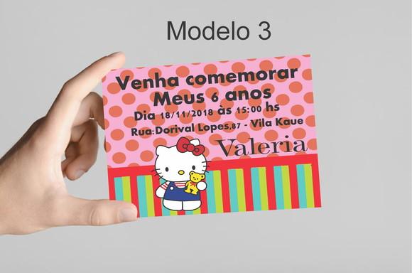 Convite 10x7 -hello Kitty