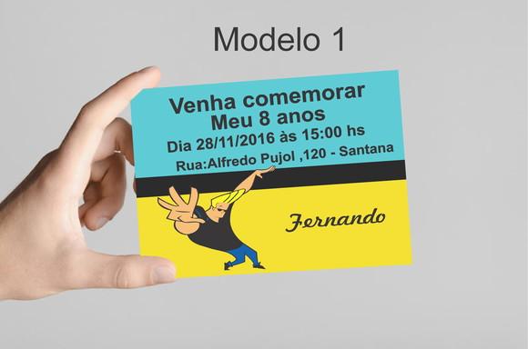 Convite 10x7 -johnny Bravo
