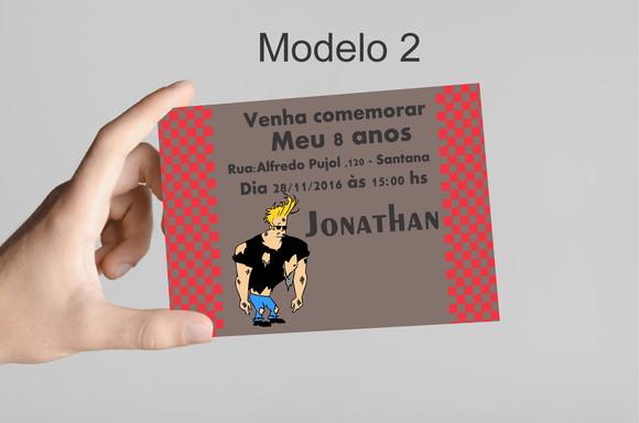 Convite 10x7 -johnny Bravo